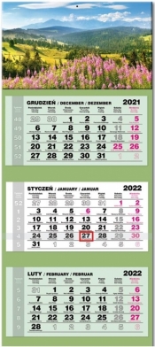 Kalendarz 2022 trójdzielny lux Polskie góry