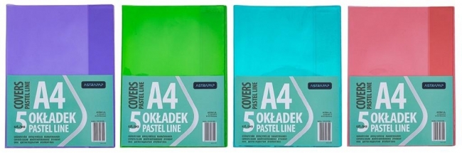 Okładka A4 nieregulowana, 5 szt - Pastel line