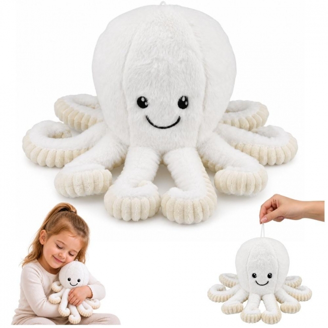 Maskotka ośmiornica biała 30cm