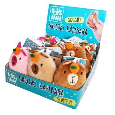<img src='https://webimage.pl/pics/551/9/d5901583299551.jpg' style='height:440px' /> Display Brelok Kapibara Squishy ToysInn mix wzorów 12 szt.