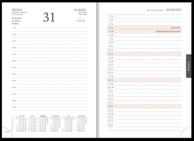 Kalendarz 2021 A5 Dzienny Cross z gumką - czerwony
