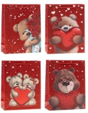 Torebka prezentowa 18x23x8cm mix ROZETTE