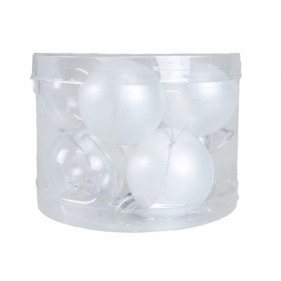 Bombki transparentne perłowe 8szt