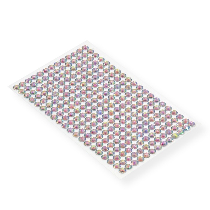 Kryształki samoprzylepne srebrne 6mm