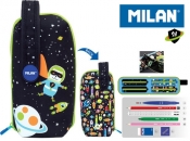 Multipiórnik owalny z 4 piórnikami SH czarny miś