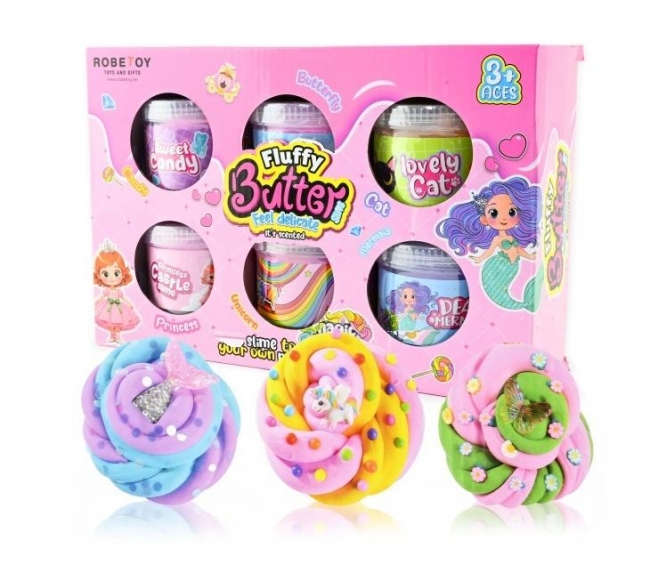 Slime z akcesoriami Fluffy Butter Pink