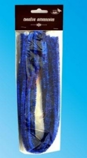 Druty chenille niebieskie 9mmx50cm 10szt
