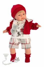 Lalka płacząca Sasha czerwona bluza i czapka 38555 38 cm (38555)