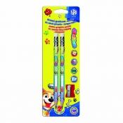 Ołówki grafitowe trójkątne Jumbo HB z gumką do nauki pisania + temperówka