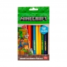 Kredki ołówkowe trójkątne Minecraft, 12 kolorów