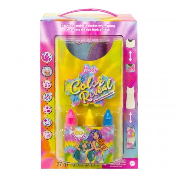Lalka Barbie Color Reveal Neon Tie-Dye Duży zestaw (HCD29)