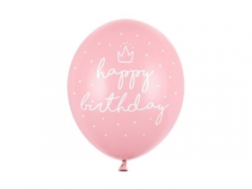 Balony Happy birthday Baby Pink 30cm 50szt