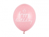 Balony Happy birthday Baby Pink 30cm 50szt