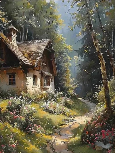 <img src='https://webimage.pl/pics/554/7/d5906196017554.jpg' style='height:440px' /> Diamentowa Mozaika Chata przy leśnej drodze NO-2001755