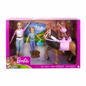 Lalki Barbie Lekcja jazdy konnej 2 lalki i konik (GXD65)