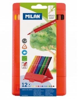 Kredki ołówkowe Milan 231 FLEXI BOX trójkątne, 12 kolorów w plastikowym opakowaniu (0729312)
