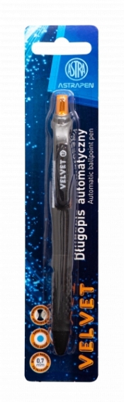 Długopis automatyczny Velvet 0.7 mm Astra Pen z ergonomicznym uchwytem, blister 1 szt.