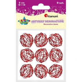 Kulki druciane 2cm 9 szt. - czerwone (339376)
