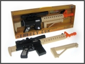 Pistolet ze światłami i różnymi dźwiękami strzelania oraz z wymienną kolbą (HEK04)