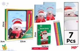 Notatnik A5/80K zapięcie magnes świąteczny MIX