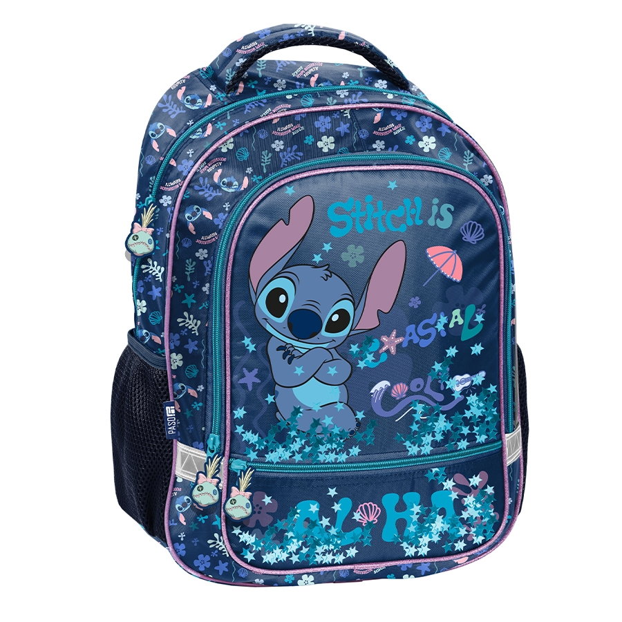 Plecak dwukomorowy szkolny - Stitch - Coastal Cool
