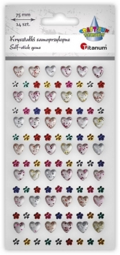 Kryształki samoprzylepne na pasku 75mm mix 14szt