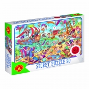 Alexander, Puzzle obserwacyjne z lupą - 90 elementów - plaża