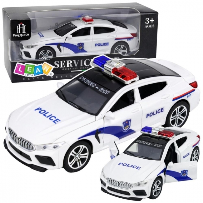 <img src='https://webimage.pl/pics/557/0/d5905991090557.jpg' style='height:440px' /> Auto policyjne światło + dźwięk białe