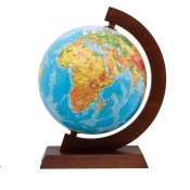 Globus fizyczny drewniana oprawa 32cm w.angielska