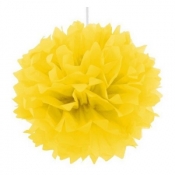 Pompon dekoracyjny żółty śr.40cm