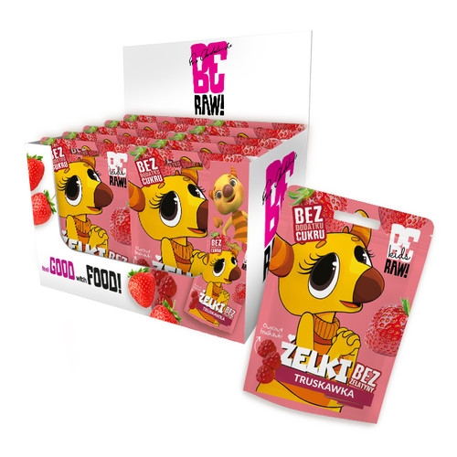 Zestaw BeRAW Kids Żelki Truskawka - 35g (10 szt)