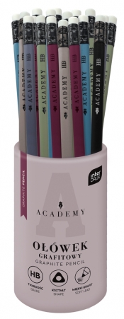 Ołówek grafitowy trójkątny HB z gumką - Academy, 1 szt.