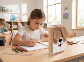 Astrabag, Piórnik pojedynczy dwuklapkowy bez wyposażenia Fluffy Puppy, AC1