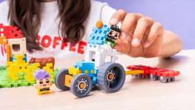 Klocki Waffle mini Farmer - Zakręcony młyn, 100 elementów (907559)