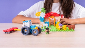 Klocki Waffle mini Farmer - Zakręcony młyn, 100 elementów (907559)