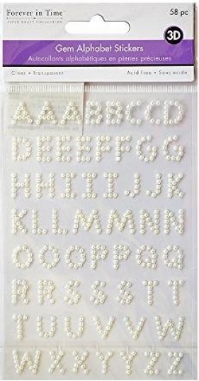 Alfabet 3D koraliki pearl ivory