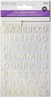 Alfabet 3D koraliki pearl ivory