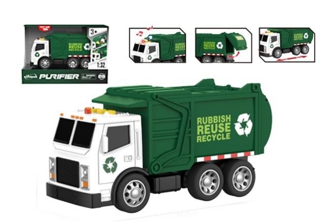 Auto śmieciarka ze światłem i dźwiękiem