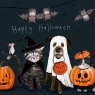 Karnet Halloween kwadrat Happy Halloween