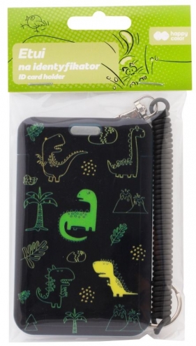 Etui na identyfikator wysuwane Dino - Black, Happy Color