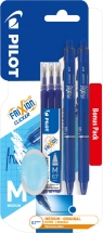 Pióro kulkowe Frixion clicker niebieskie 2 szt. + wkłady + gumka Pilot