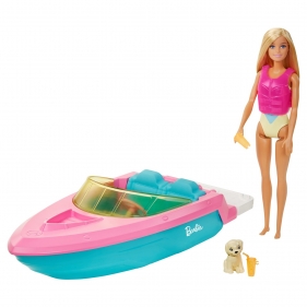 Barbie: lalka + motorówka (GRG30)