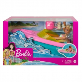 Barbie: lalka + motorówka (GRG30)