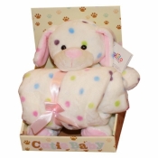 Kropeczka Pies z kocykiem różowy 25 cm (4817a)