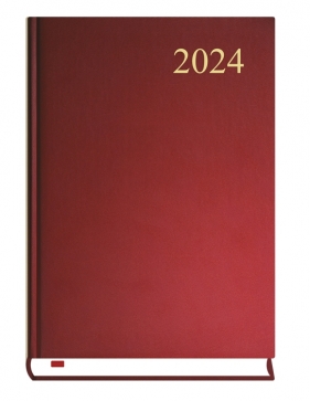 Kalendarz Asystent 2024, dzienny A5 - bordo (T-237C-B)