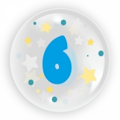 Balon 45 cm - Cyfra 6 dla chłopca 6 sztuk (TB3656)