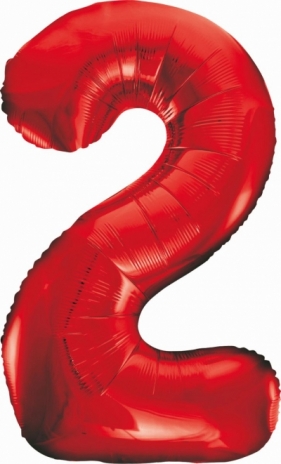 Balon foliowy Godan cyfra 2 czerwona 85cm (BCHCW2)
