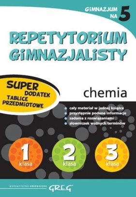 Repetytorium gimnazjalisty - chemia (wydanie limitowane z tablicami przedmiotowymi) - Joanna Pabian