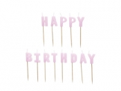 Świeczki Happy Birthday fioletowe 2,5 13szt