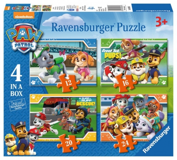 Puzzle 4w1 12/16/20/24 elementy - Psi Patrol (069361)